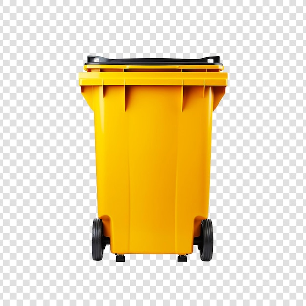 isolated trash garbage bin with transparent background