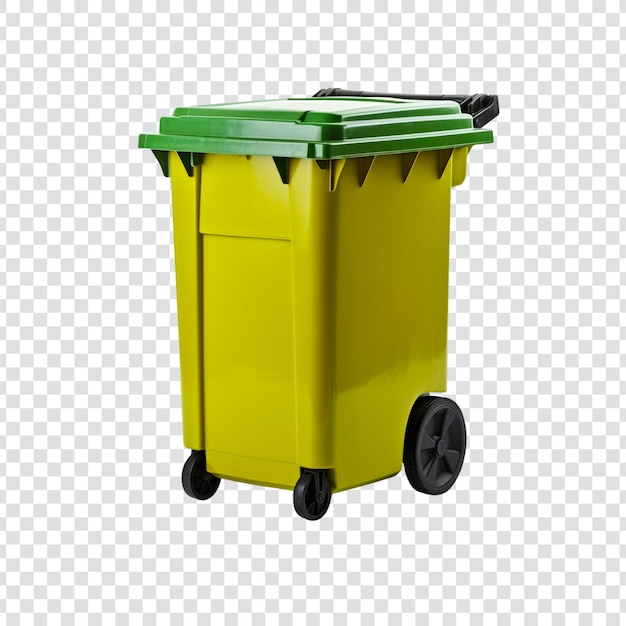 isolated trash garbage bin with transparent background