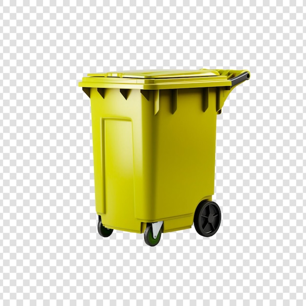 isolated trash garbage bin with transparent background