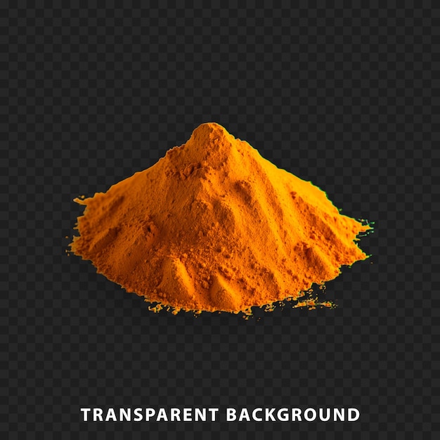 PSD isolated turmeric powder on a transparent background