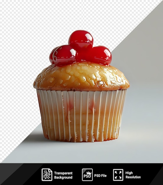 isolated viennese muffin cake mockup against a white wall with a dark shadow in the foreground png