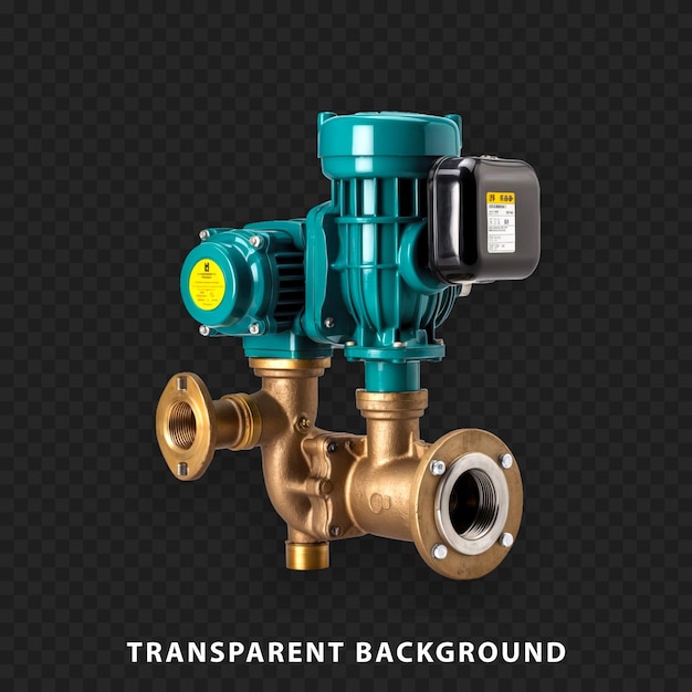 PSD isolated water pump on transparent background for industrial use