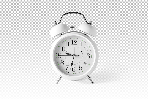 Isolated white alarm clock