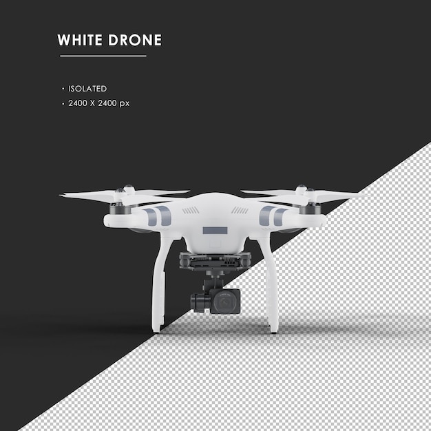 Isolated White Drone From Front View