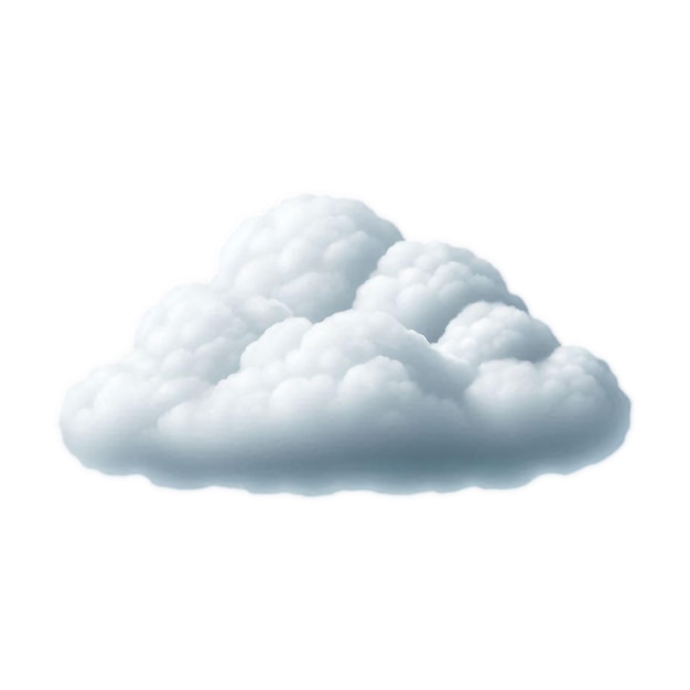 Isolated white natural cloud element on white background