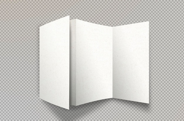 Isolated white trifold brochure