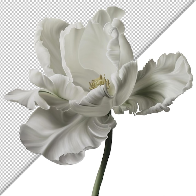 Isolated white tulip illustration design element