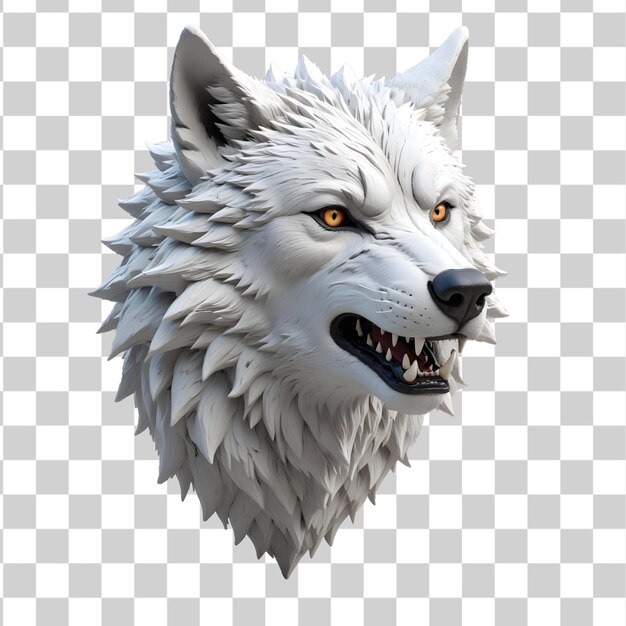 PSD isolated wolf head