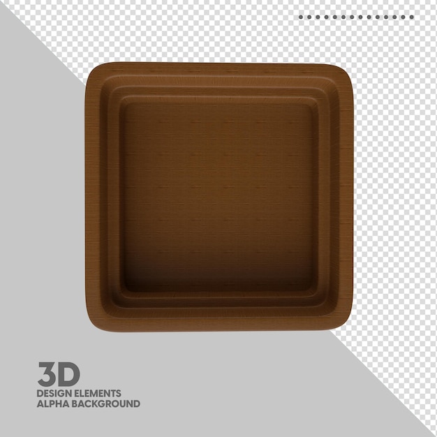 Isolated wooden 3d board for composition