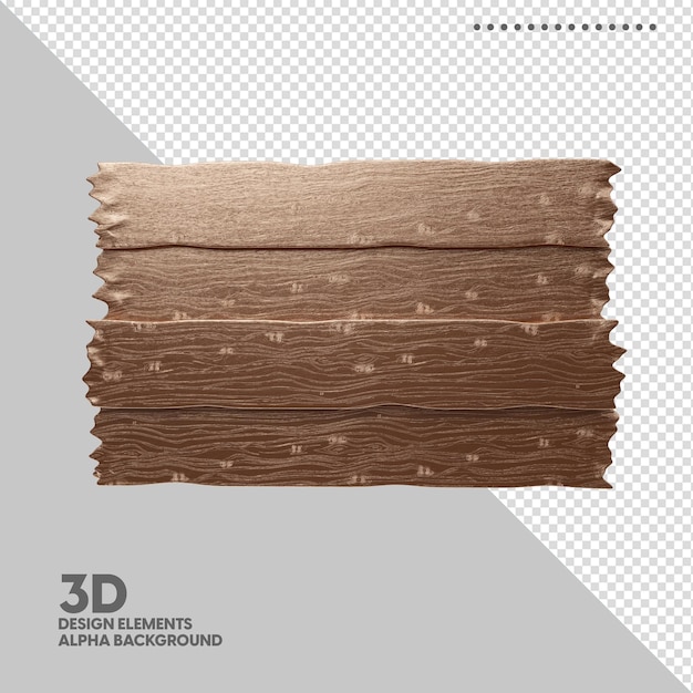 Isolated wooden 3d board for composition