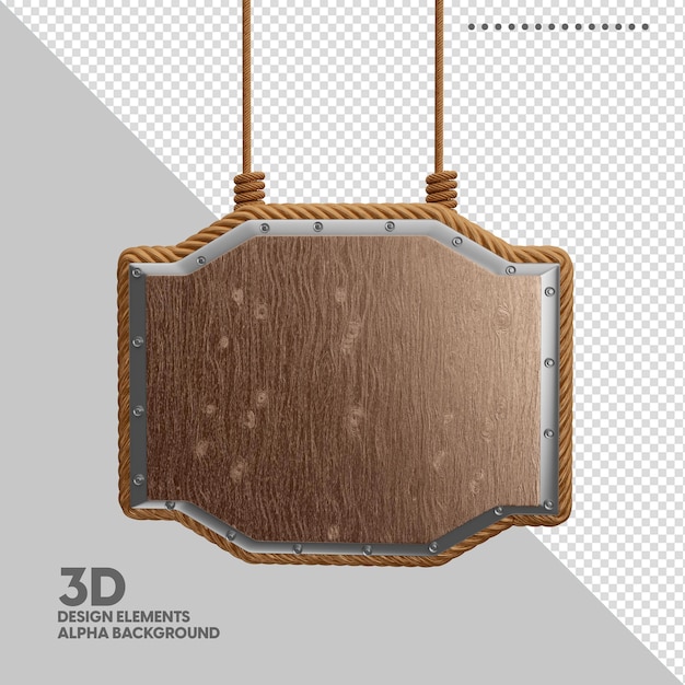 isolated wooden 3d board for composition