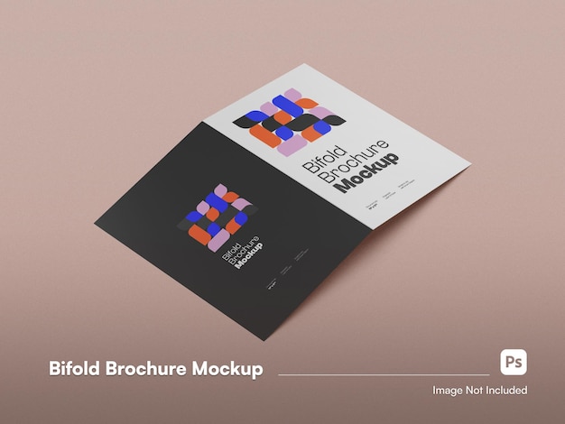 Isometric A4 Bifold Brochure Isolated Mockup