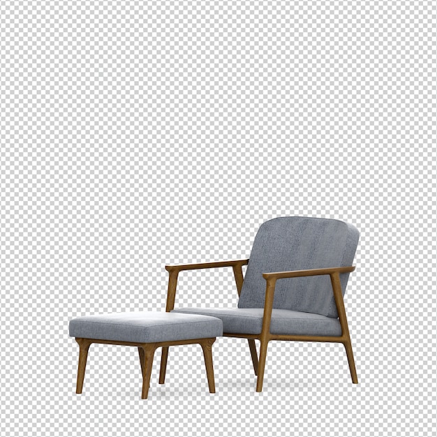 Isometric Armchair 3D render isolated