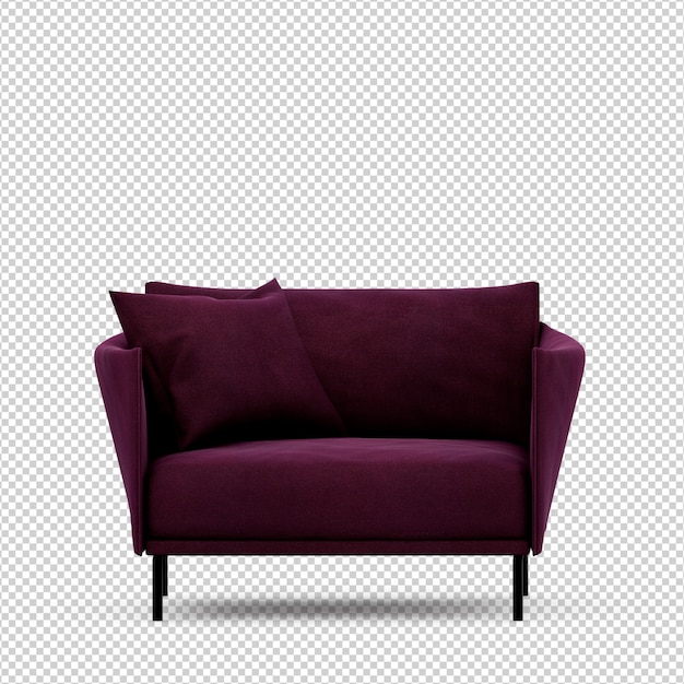 Isometric Armchair 3D render