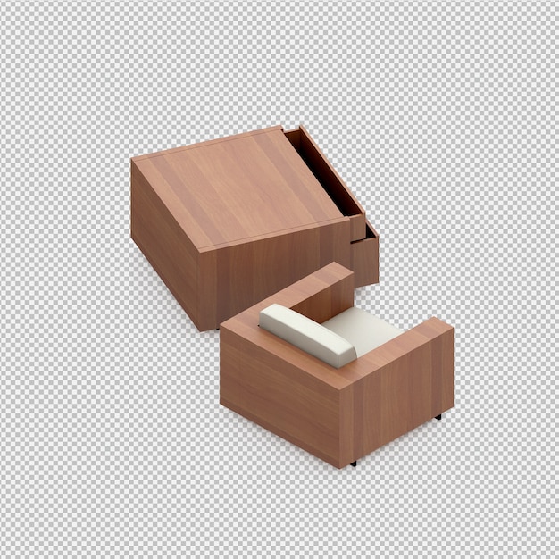 Isometric Armchair 3D rendering