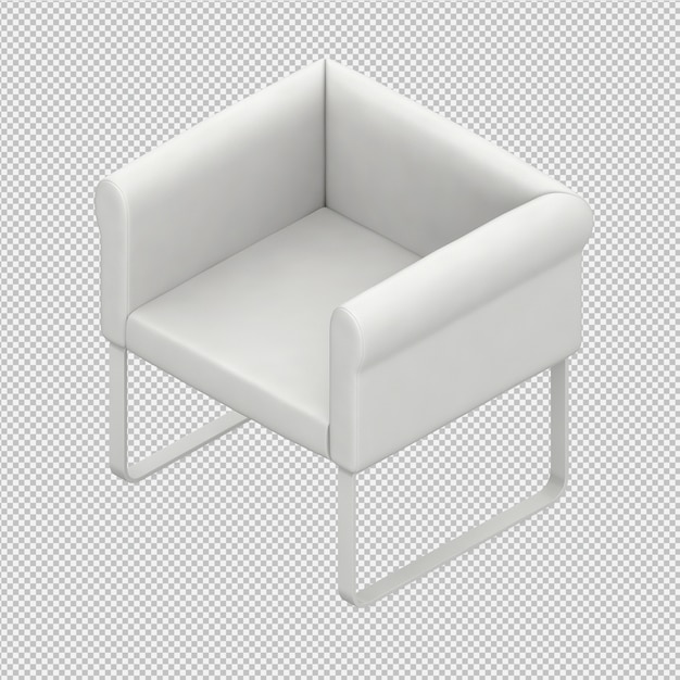 PSD isometric armchair 3d rendering