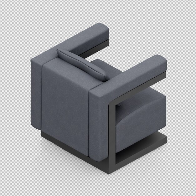 Isometric Armchair 3D rendering