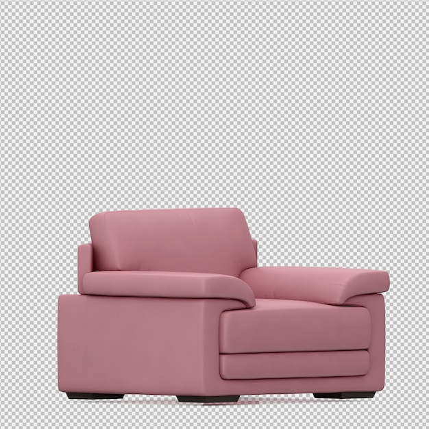 Isometric Armchair 3D rendering