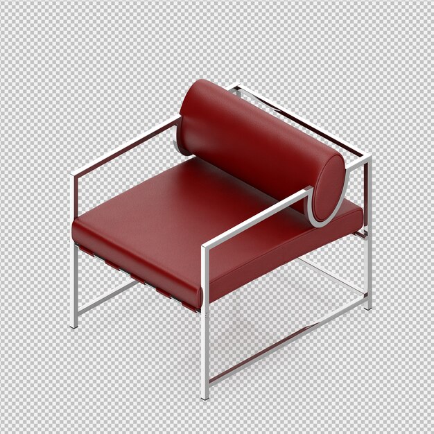 PSD isometric armchair 3d rendering