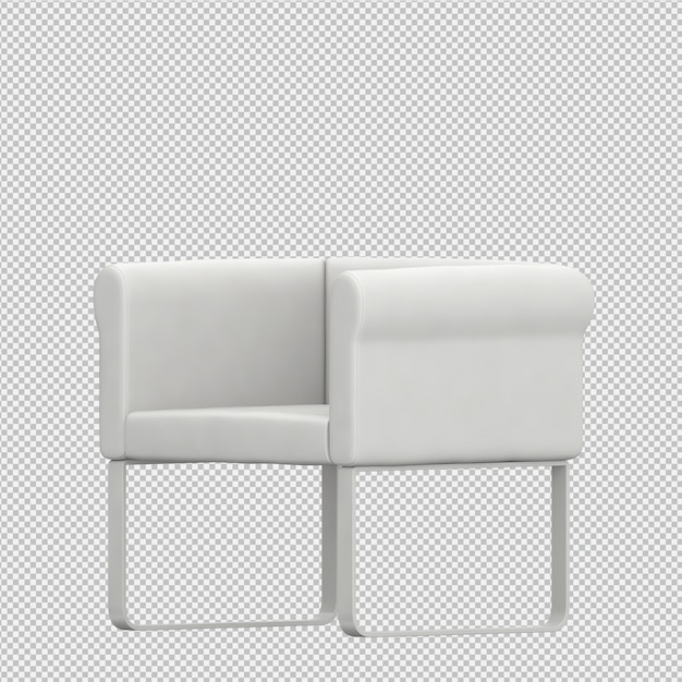 PSD isometric armchair 3d rendering