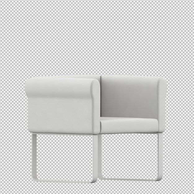 PSD isometric armchair 3d rendering