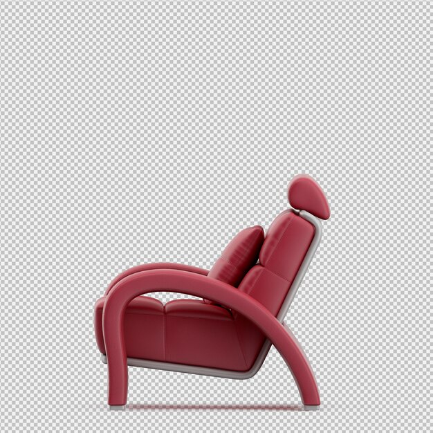 PSD isometric armchair 3d rendering