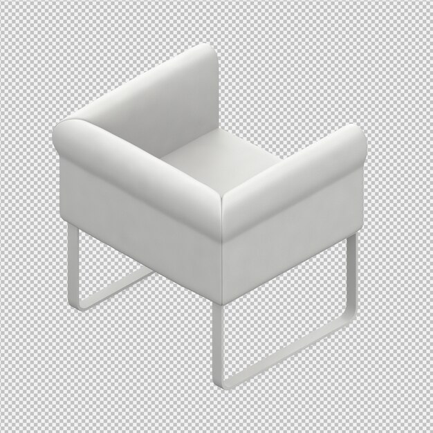 PSD isometric armchair 3d rendering