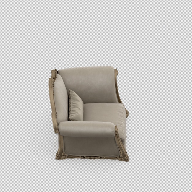 Isometric Armchair 3D rendering