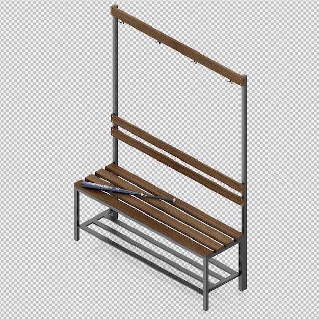 PSD isometric bench 3d render