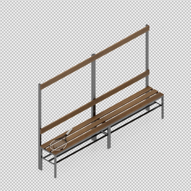 PSD isometric bench 3d render