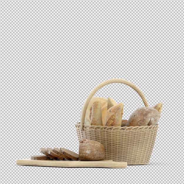 Isometric Bread 3D isolated 