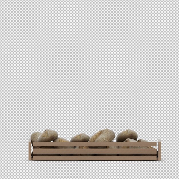 Isometric Bread 3D isolated 