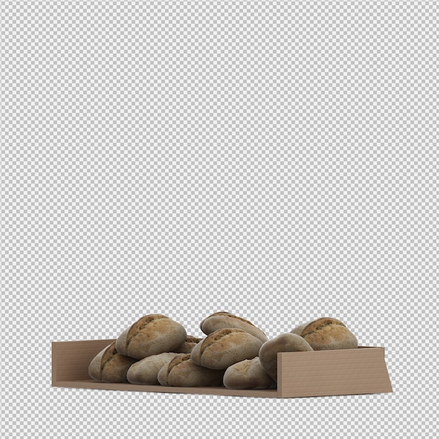 Isometric Bread 3D isolated 