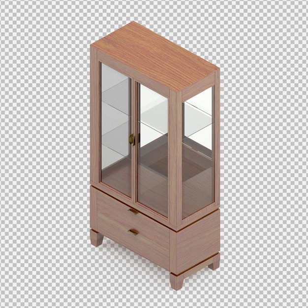  Isometric cabinet 3D render