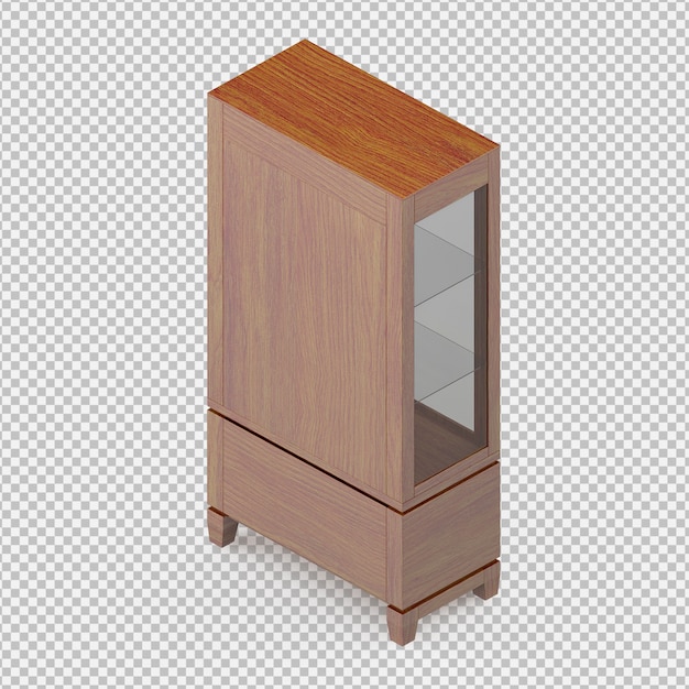  Isometric cabinet 3D render