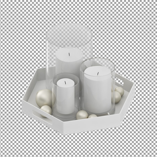 Isometric candles in hexagonal plate