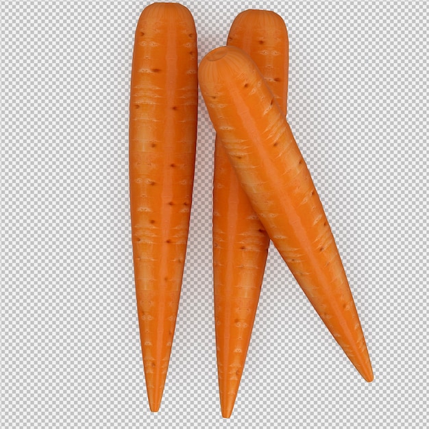 Isometric carrots 3d render