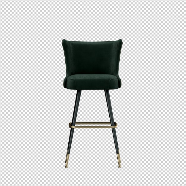 Isometric Chair 3D isolated rendering