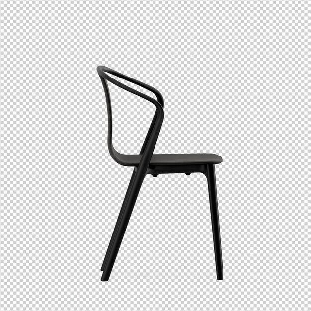 Isometric Chair 3D isolated rendering