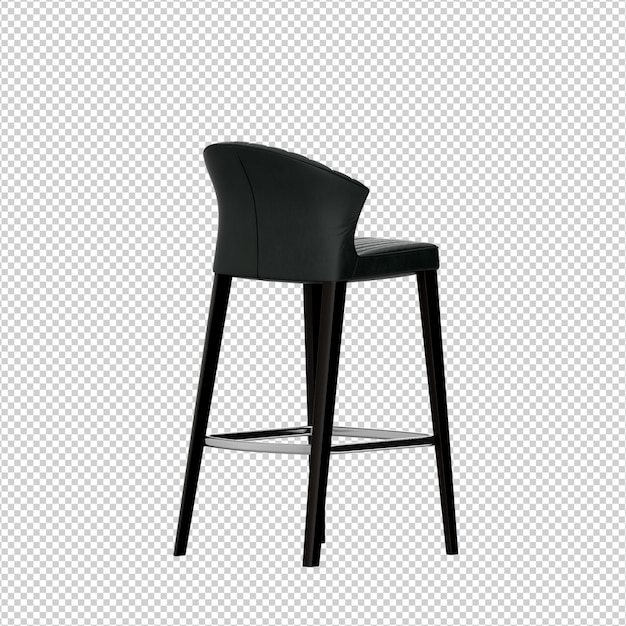 Isometric Chair 3D isolated rendering