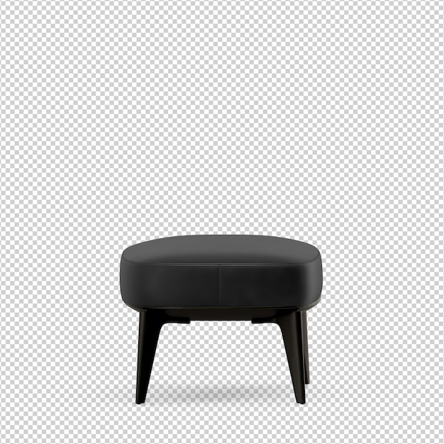 Isometric Chair 3D isolated rendering