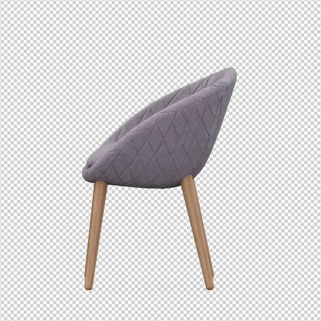 Isometric Chair 3D isolated rendering