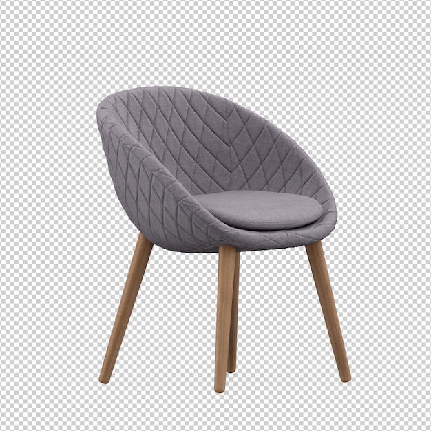 Isometric Chair 3D isolated rendering