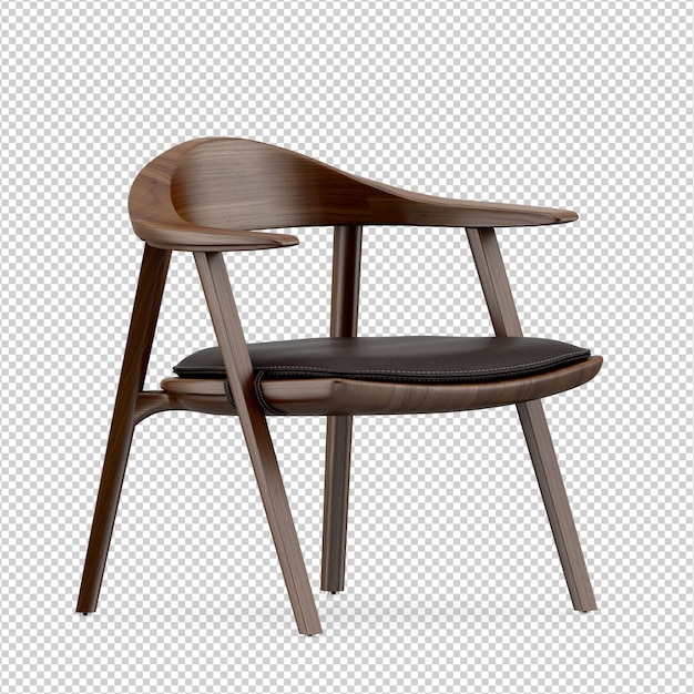 Isometric Chair 3D isolated rendering