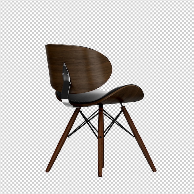 Isometric Chair 3D isolated rendering