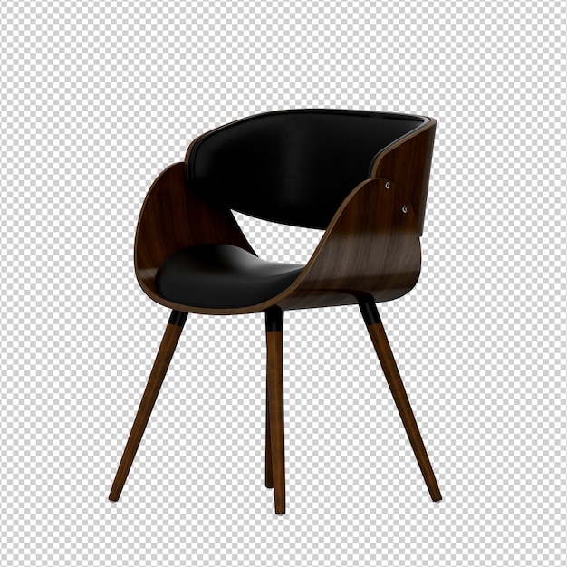 Isometric Chair 3D isolated rendering