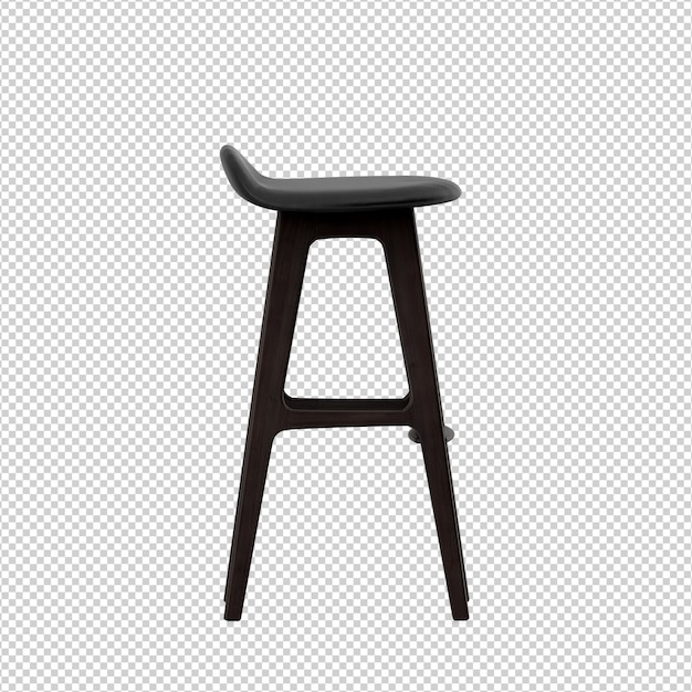 Isometric Chair 3D isolated rendering