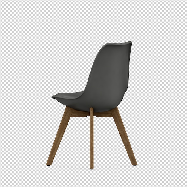 Isometric Chair 3D isolated rendering