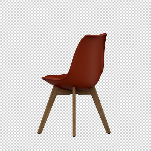 Isometric Chair 3D isolated rendering