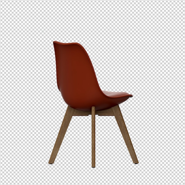 Isometric Chair 3D isolated rendering